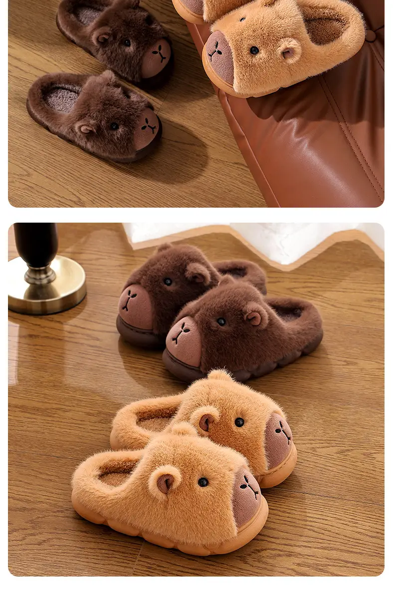 Brown Bear Fleece Lined Winter Slippers for Women — feature 17