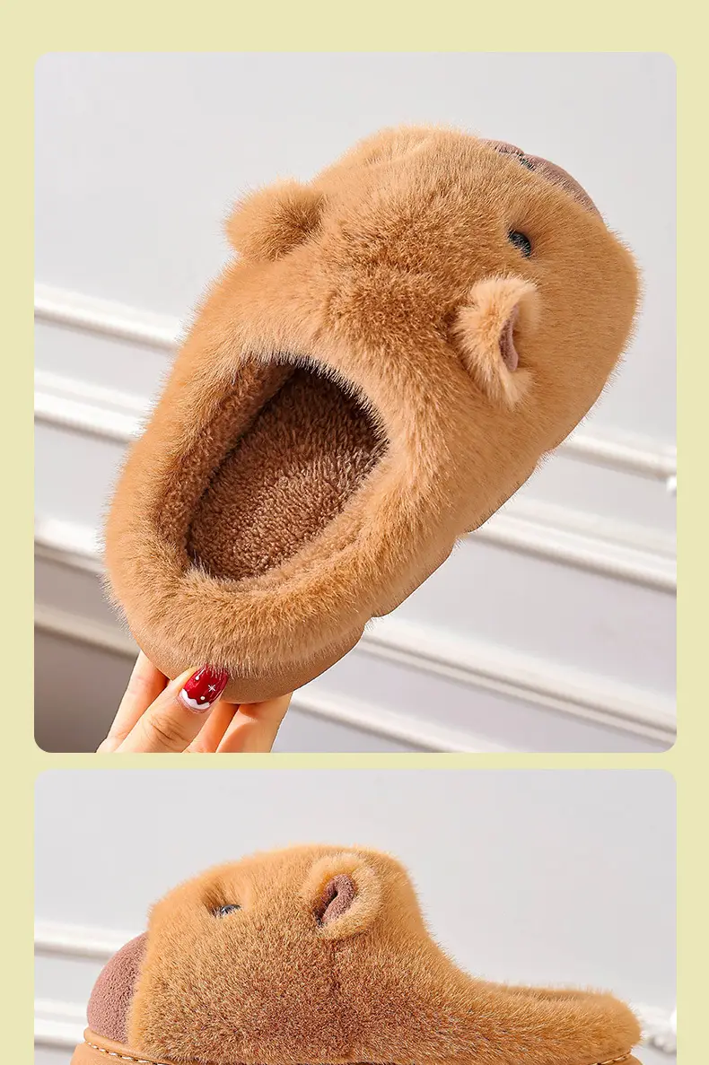 Brown Bear Fleece Lined Winter Slippers for Women — feature 7