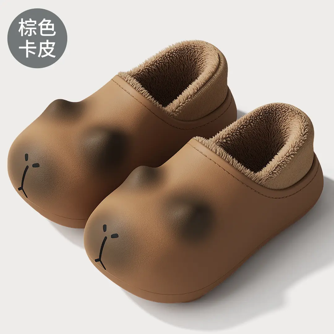 Waterproof Cotton Slippers for Children, Winter Outer Wear, Non-Slip Soft-Soled Slippers, Autumn and Winter Home Warm Cotton Slippers, Girls' Shoes Wholesale - Image 4