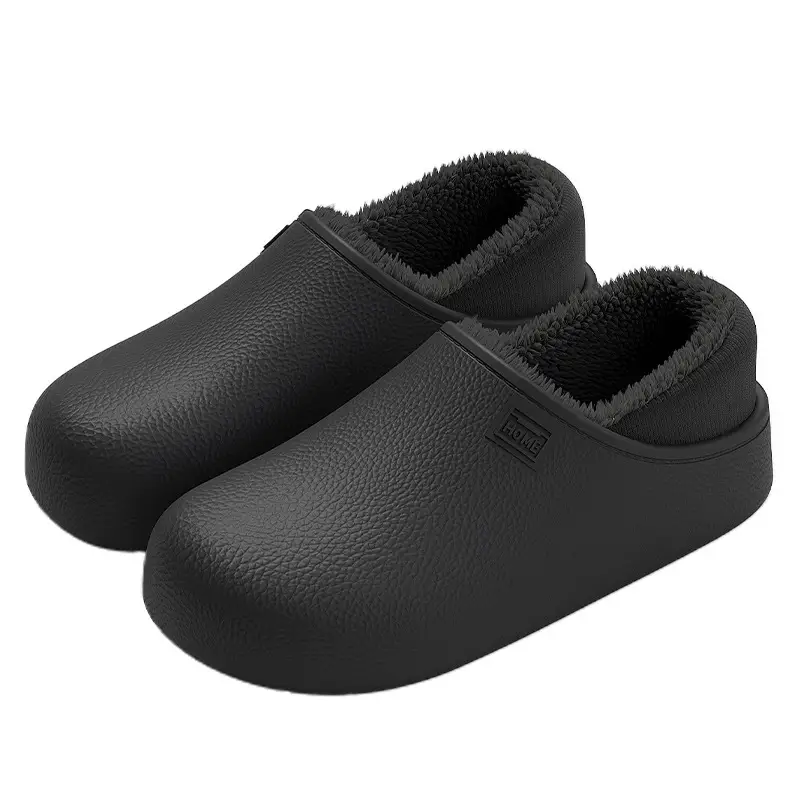 Waterproof Cotton Slippers for Women in Autumn and Winter Home Indoor Slippers Autumn and Winter Soft Sole Non-Slip Warm Bag Heel Cotton Shoes for Men Wholesale - Image 9