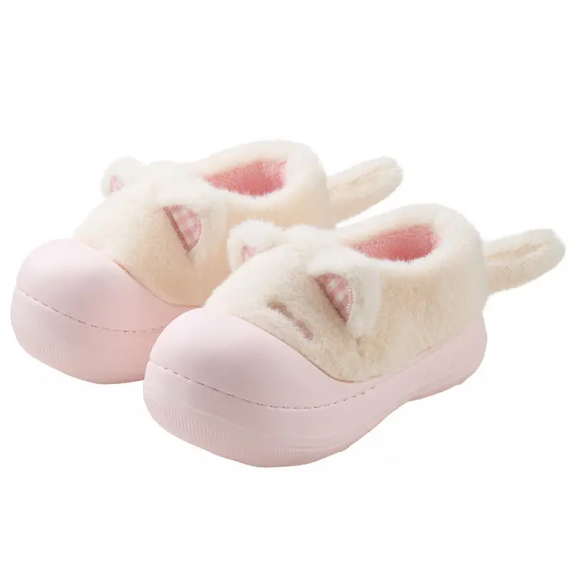 Nanbowan Soft Cat Ear Plush Shoes Winter Warm Cotton Slippers