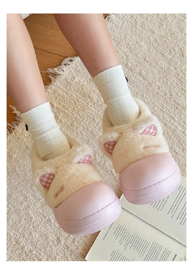 Nanbowan Soft Cat Ear Plush Shoes Winter Warm Cotton Slippers — feature 3