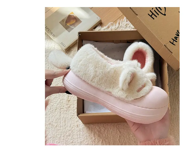 Nanbowan Soft Cat Ear Plush Shoes Winter Warm Cotton Slippers — feature 4