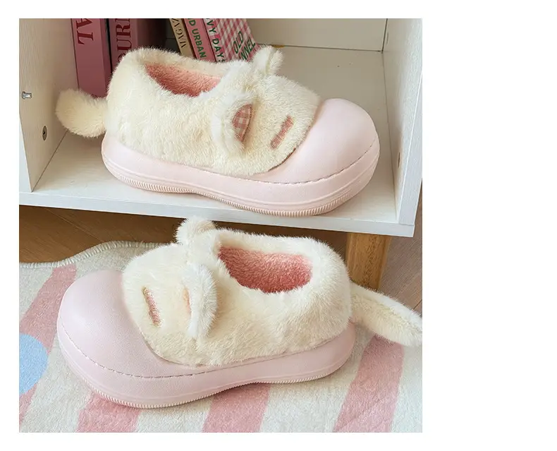 Nanbowan Soft Cat Ear Plush Shoes Winter Warm Cotton Slippers — feature 5