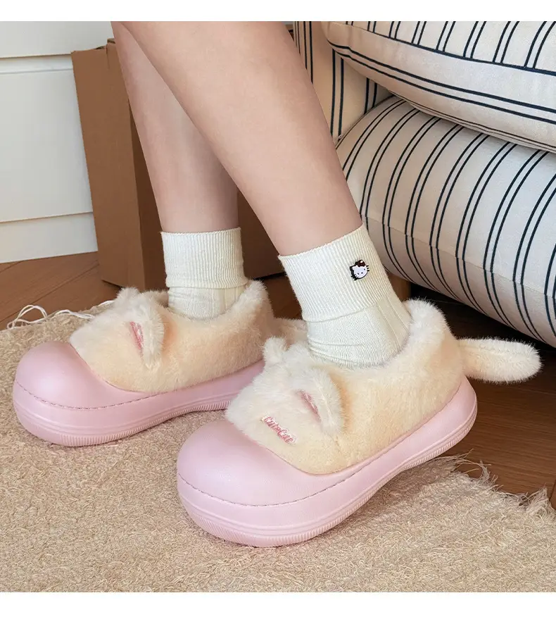 Nanbowan Soft Cat Ear Plush Shoes Winter Warm Cotton Slippers — feature 7