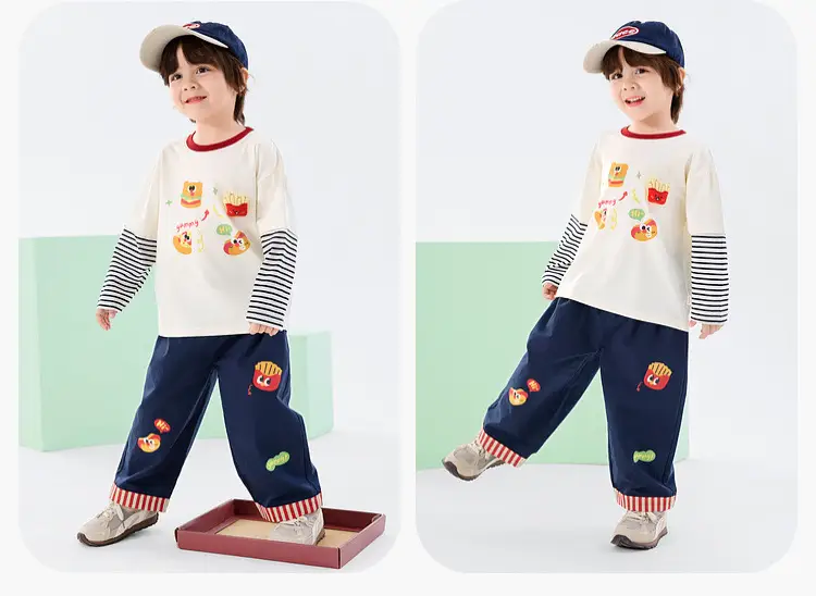 Duduia 7A Antibacterial Kids T-Shirt White Blue — feature 22