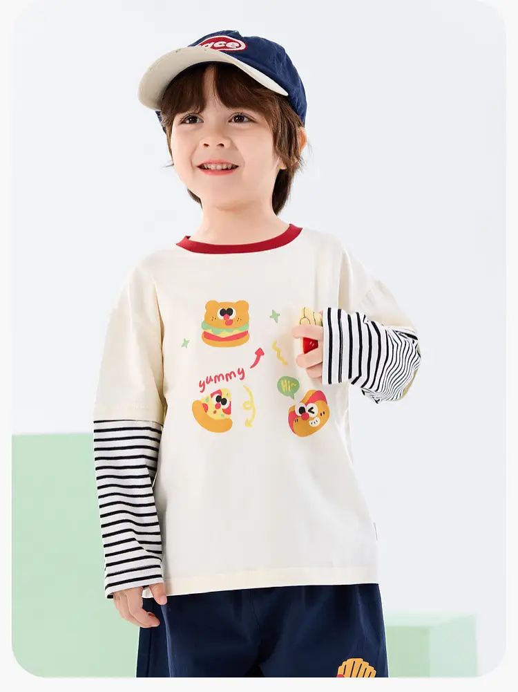 7A Antibacterial Kids T-Shirt Set White Blue — feature 23