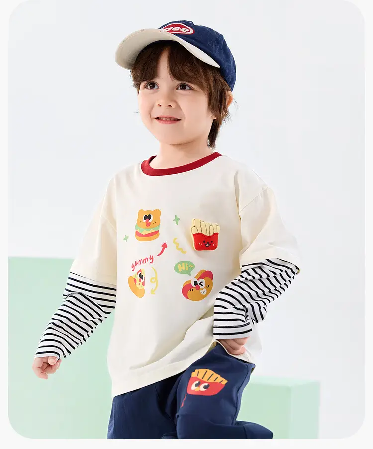 7A Antibacterial Kids T-Shirt Set White Blue — feature 24