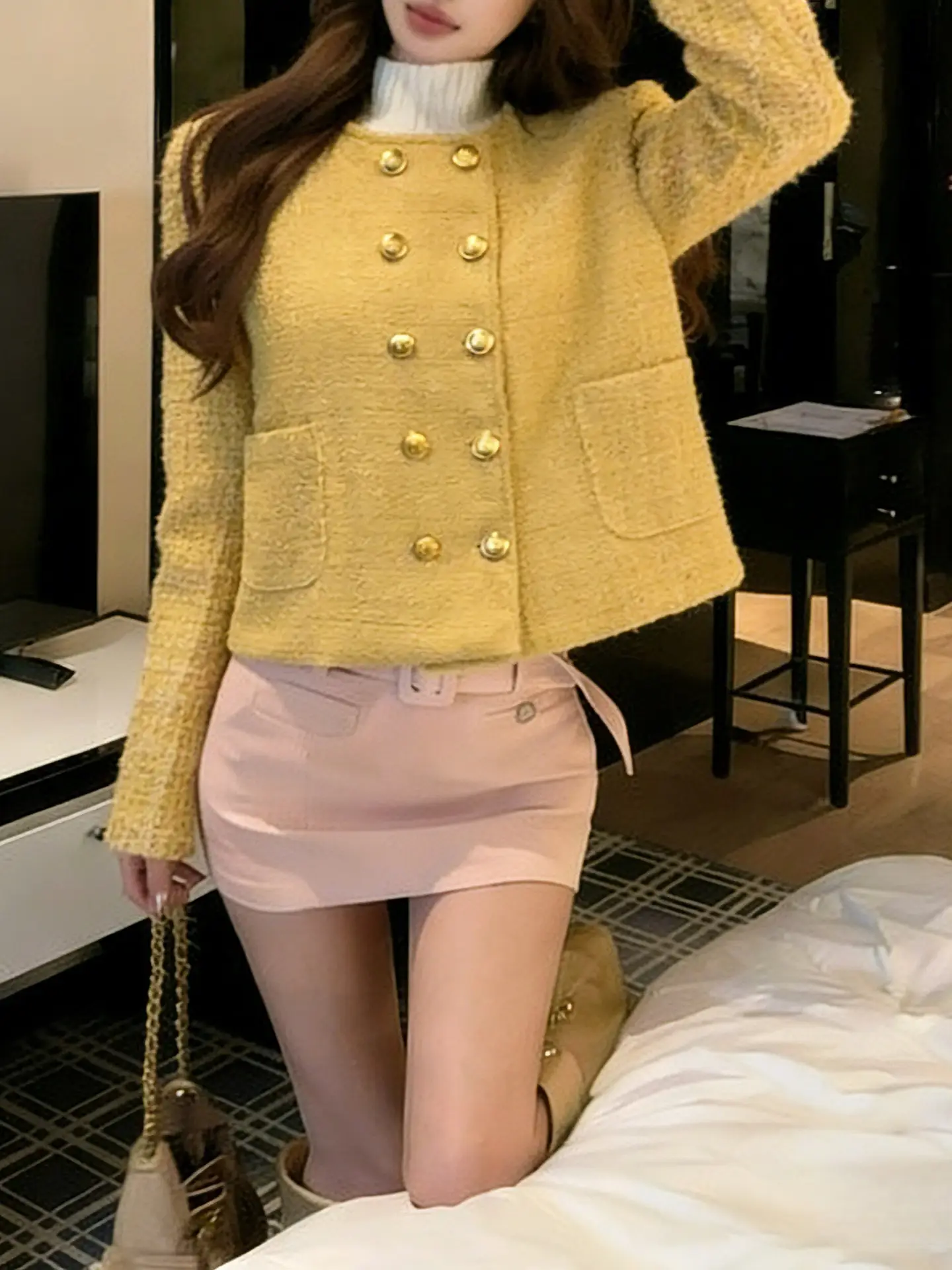 Autumn and Winter New French Short Chic Little Fragrance Jacket for Women, Spring and Autumn Style New Blazer Top - Image 3