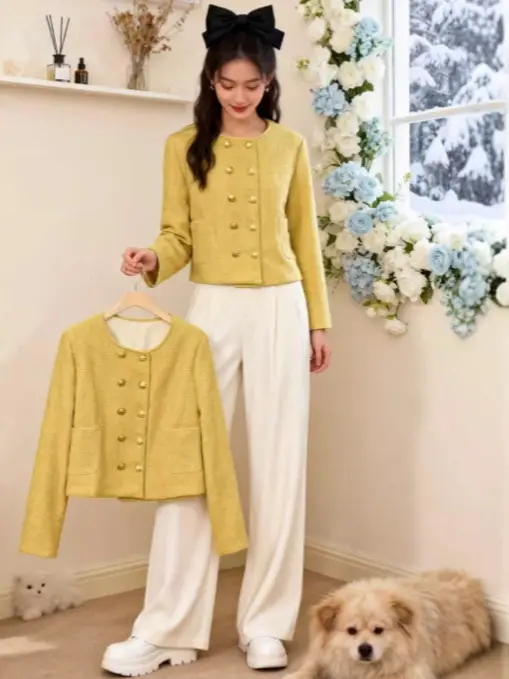 Autumn and Winter New French Short Chic Little Fragrance Jacket for Women, Spring and Autumn Style New Blazer Top - Image 5