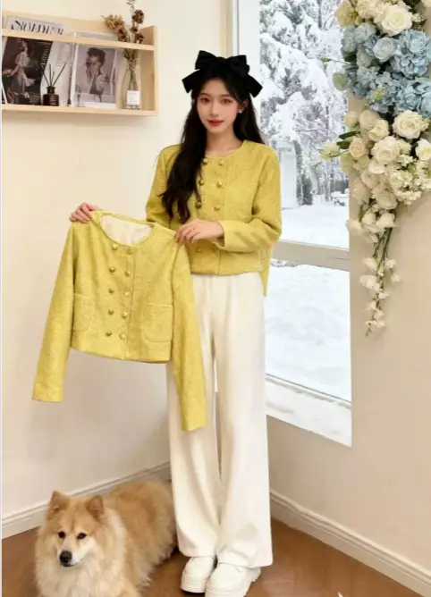 Autumn and Winter New French Short Chic Little Fragrance Jacket for Women, Spring and Autumn Style New Blazer Top — feature 7