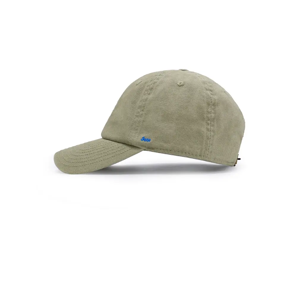 Olive Green Women's Adjustable Baseball Cap with Blue Logo - Image 7