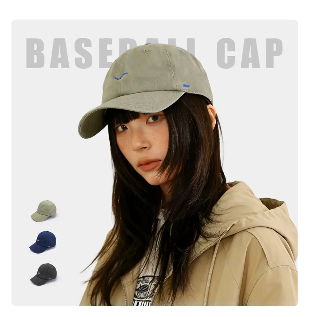 Olive Green Women's Adjustable Baseball Cap with Blue Logo — feature 1