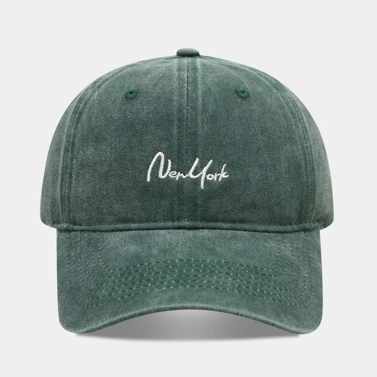 Green "New York" Embroidered Baseball Cap - Image 7