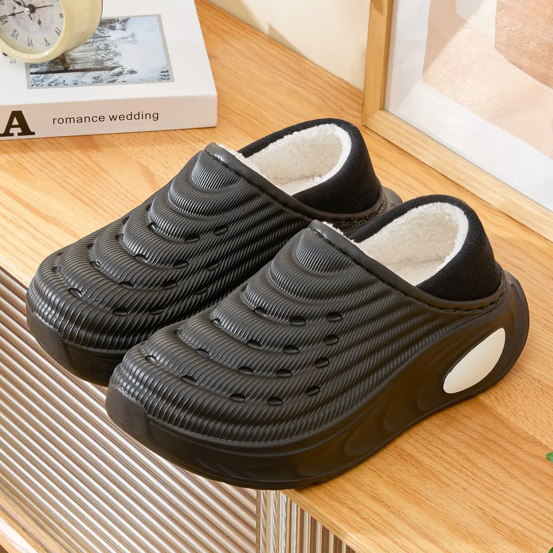 Men's Cotton Slippers for Winter 2026, Indoor Non-Slip Warm Home Slippers, Large Size, Closed-Back, Winter Style, Plush Slippers