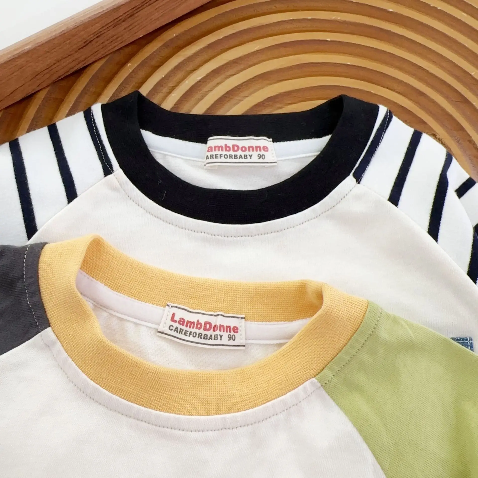 Beige Kids Long Sleeve T-Shirt with Animal Print — feature 16