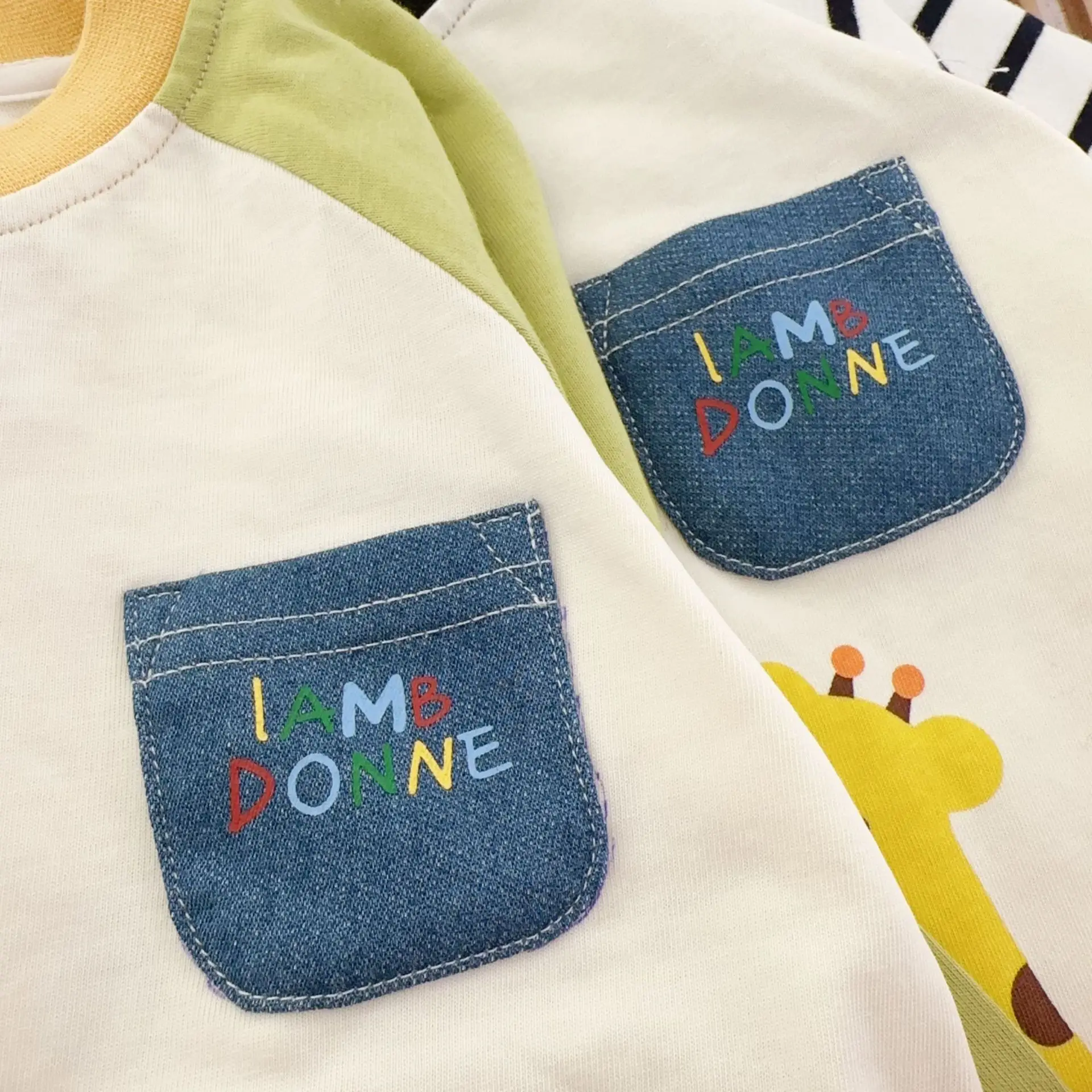 Beige Kids Long Sleeve T-Shirt with Animal Print — feature 19