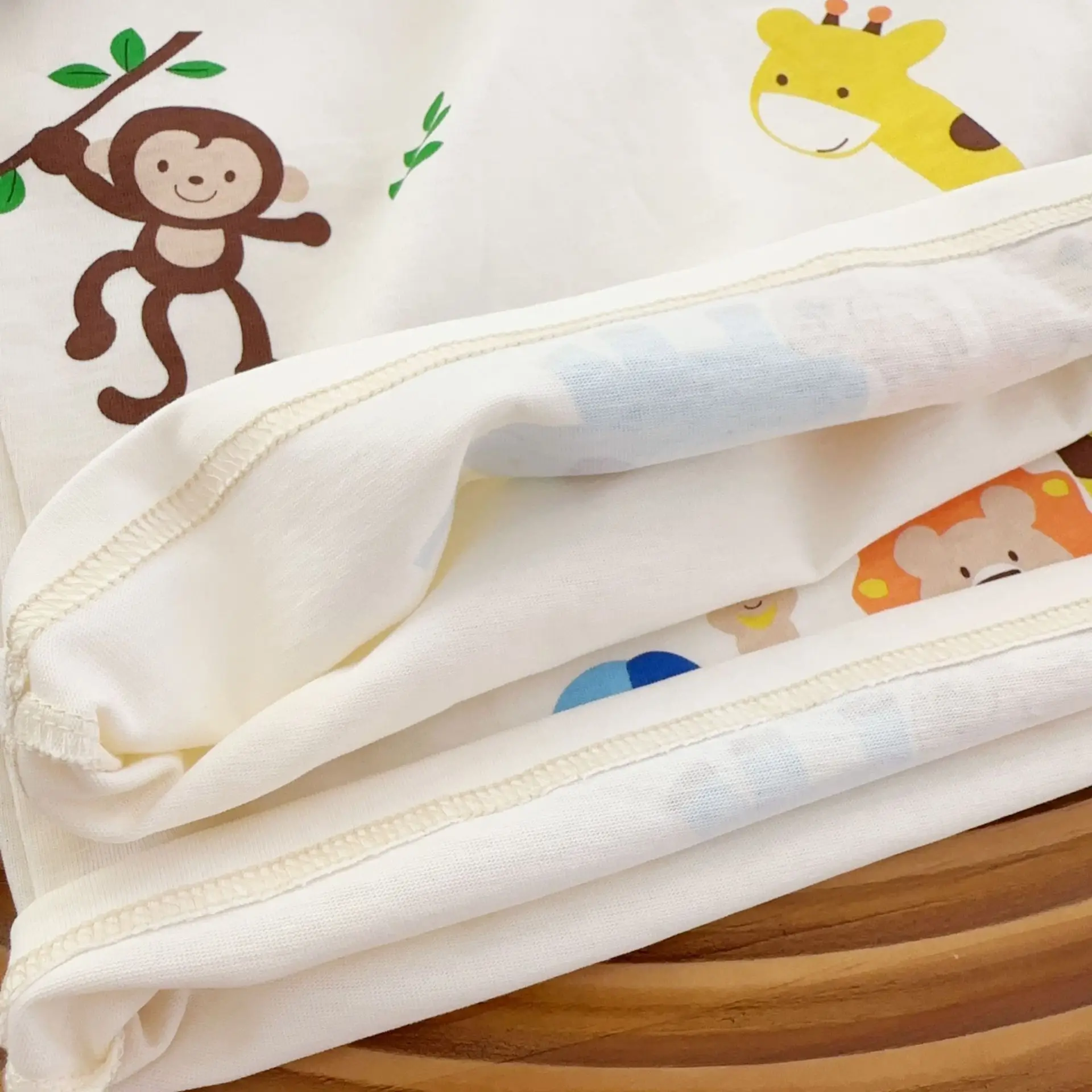 Beige Kids Long Sleeve T-Shirt with Animal Print — feature 21