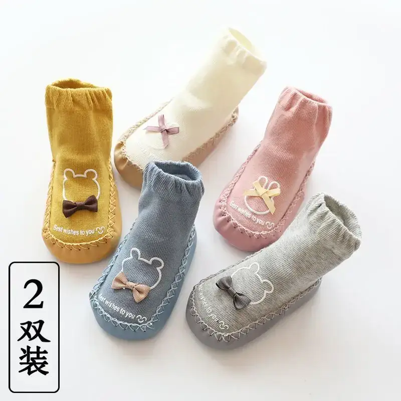 Baby Non-Slip Socks & Shoes White Yellow - Image 21