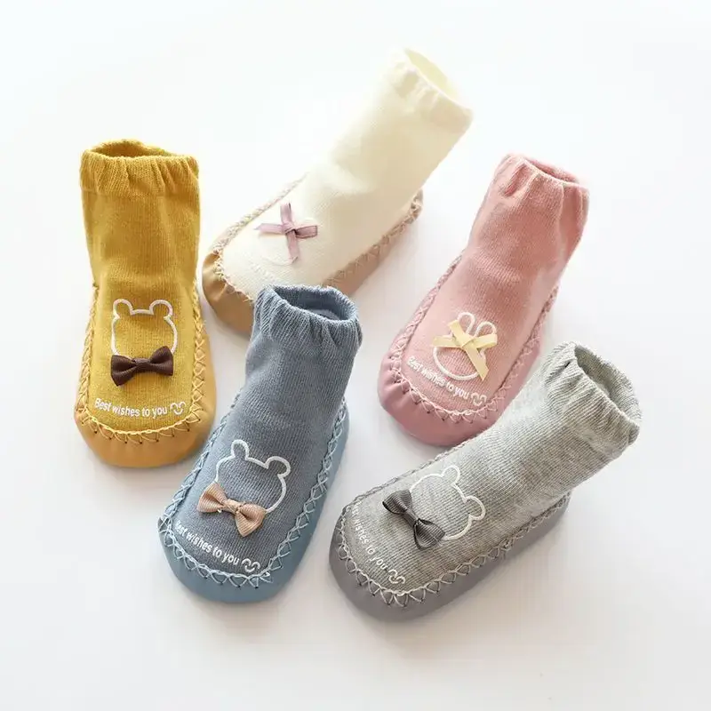 Baby Non-Slip Socks & Shoes White Yellow