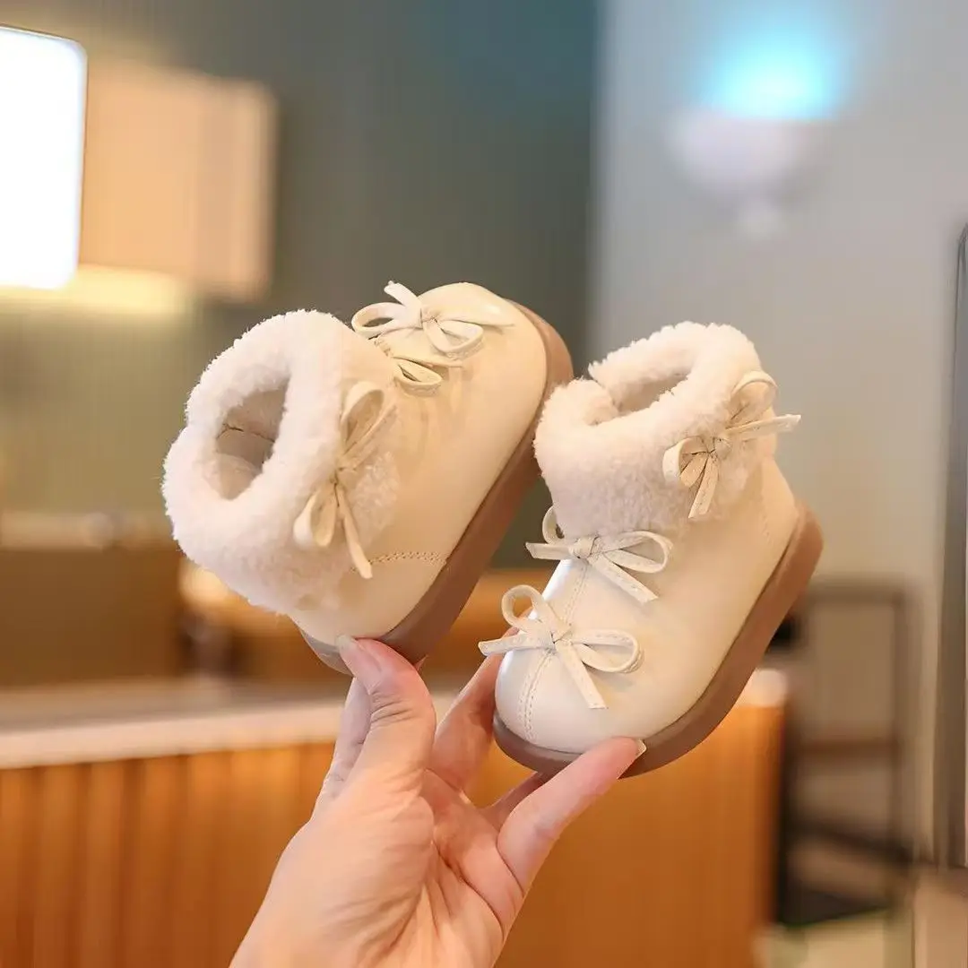 Baby Girl Winter Boots Princess Bow Soft Sole
