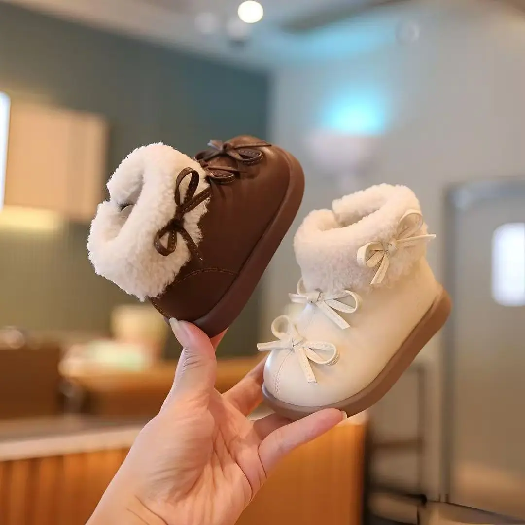 Baby Girl Winter Boots Princess Bow Soft Sole
