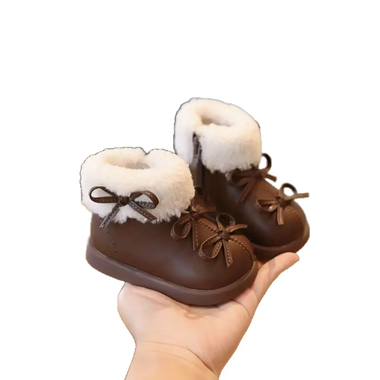 Baby Girl Winter Boots Princess Bow Soft Sole