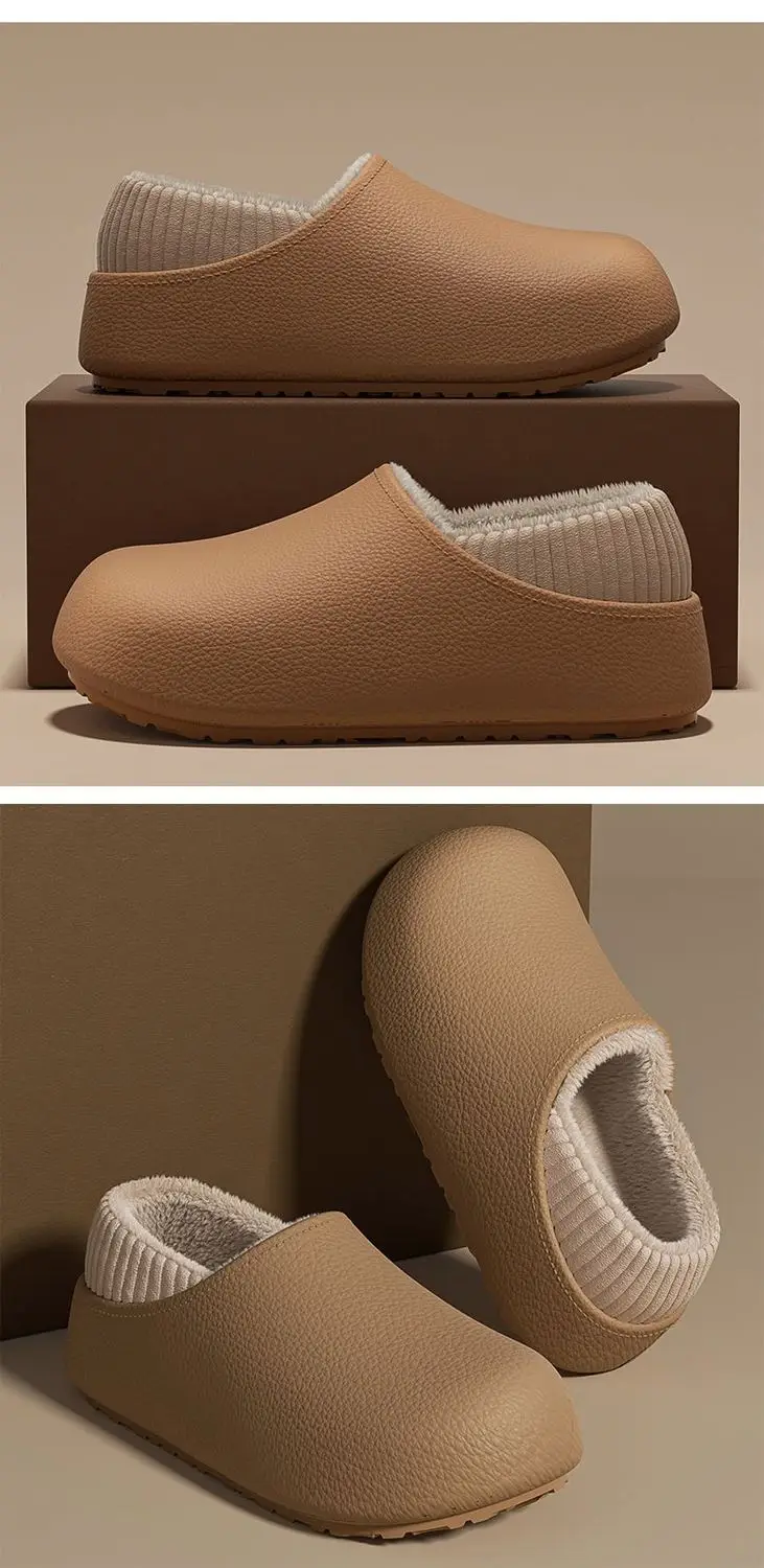 Waterproof Cotton Slippers Women Brown Winter Indoor — feature 10