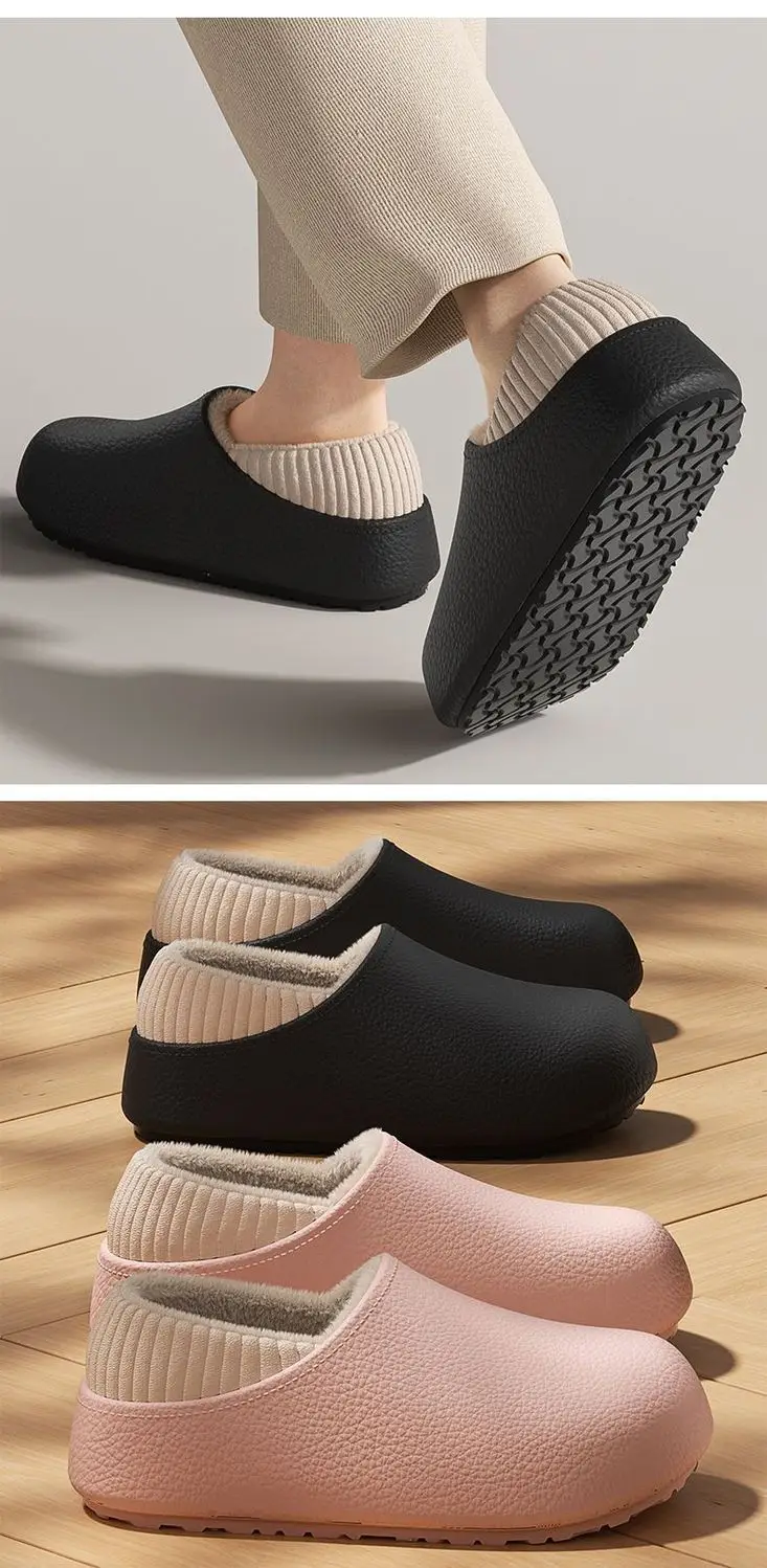 Waterproof Cotton Slippers Women Brown Winter Indoor — feature 11