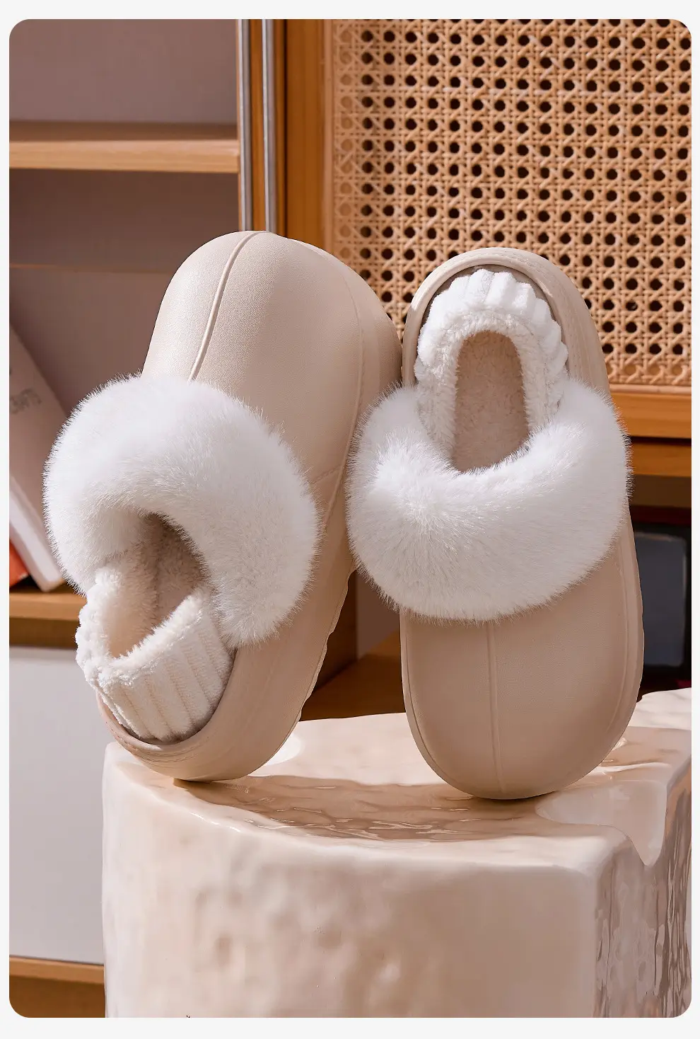 Waterproof Cotton Shoes for Women, Winter Outdoor Wear, Thick-Soled Home Indoor Slippers, Autumn and Winter Warm Heel-Covered Cotton Slippers for Women, Wholesale — feature 22