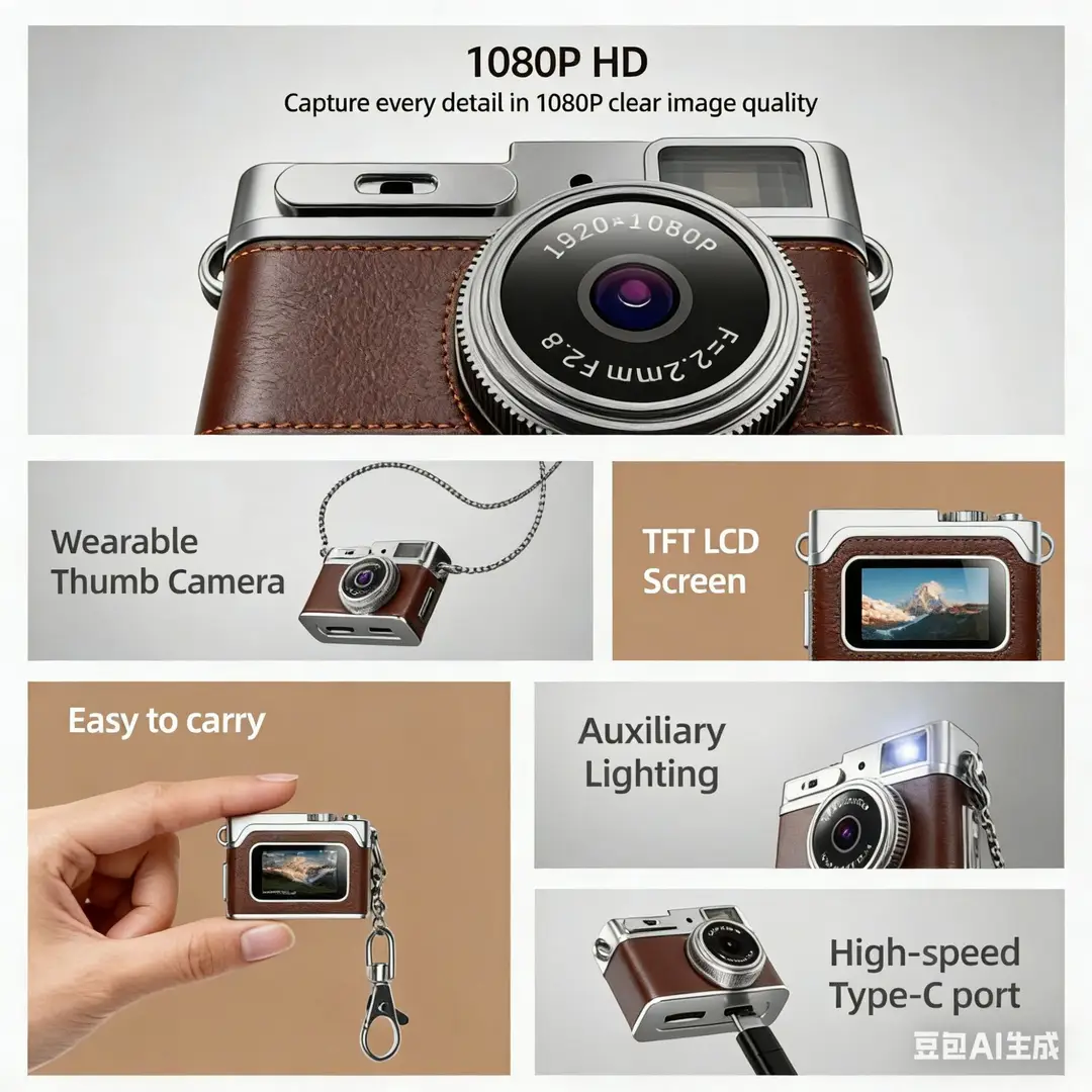 1080P High-Definition Digital Camera Retro Mini Student Camera Capable of Taking Photos, Recording Audio, and Video Recording — feature 5