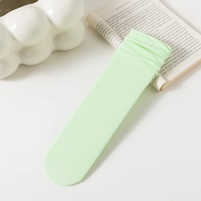 Zhuji Spring and Summer Socks for Women, Ice Silk Socks, Casual Versatile Candy-Colored Slouch Socks, Cool Breathable Mid-Calf Women's Socks
