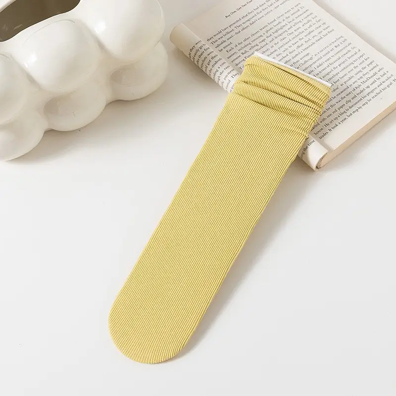 Zhuji Spring and Summer Socks for Women, Ice Silk Socks, Casual Versatile Candy-Colored Slouch Socks, Cool Breathable Mid-Calf Women's Socks