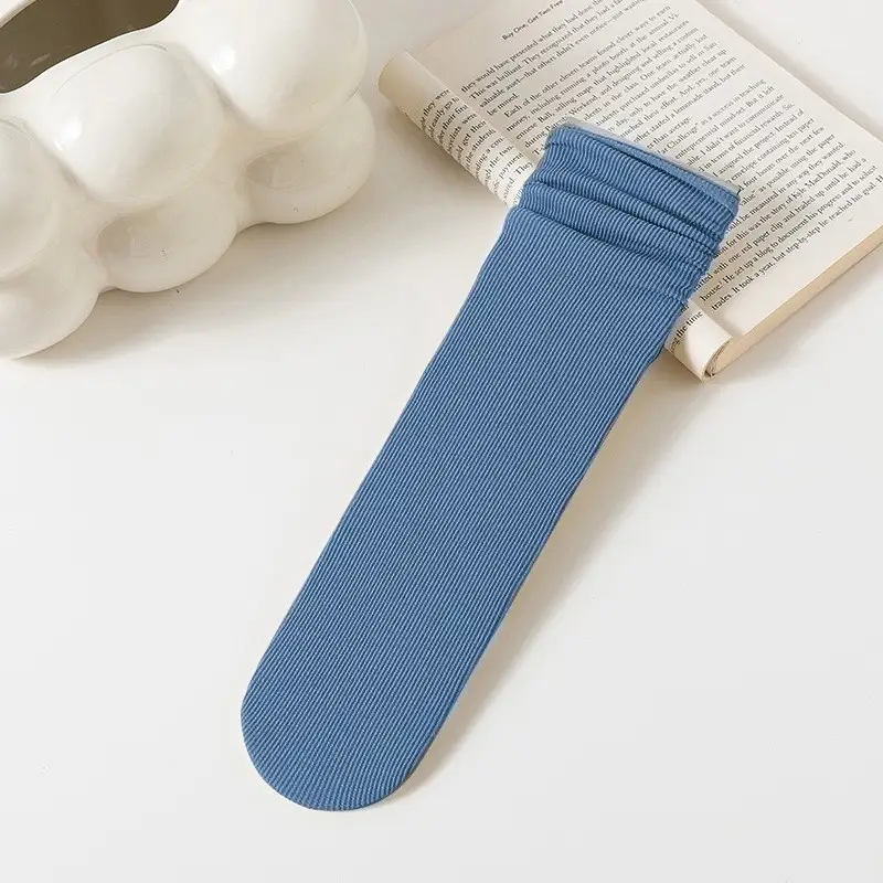 Zhuji Spring and Summer Socks for Women, Ice Silk Socks, Casual Versatile Candy-Colored Slouch Socks, Cool Breathable Mid-Calf Women's Socks