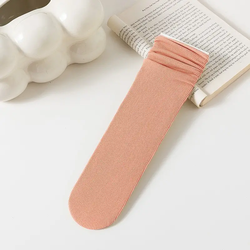 Zhuji Spring and Summer Socks for Women, Ice Silk Socks, Casual Versatile Candy-Colored Slouch Socks, Cool Breathable Mid-Calf Women's Socks