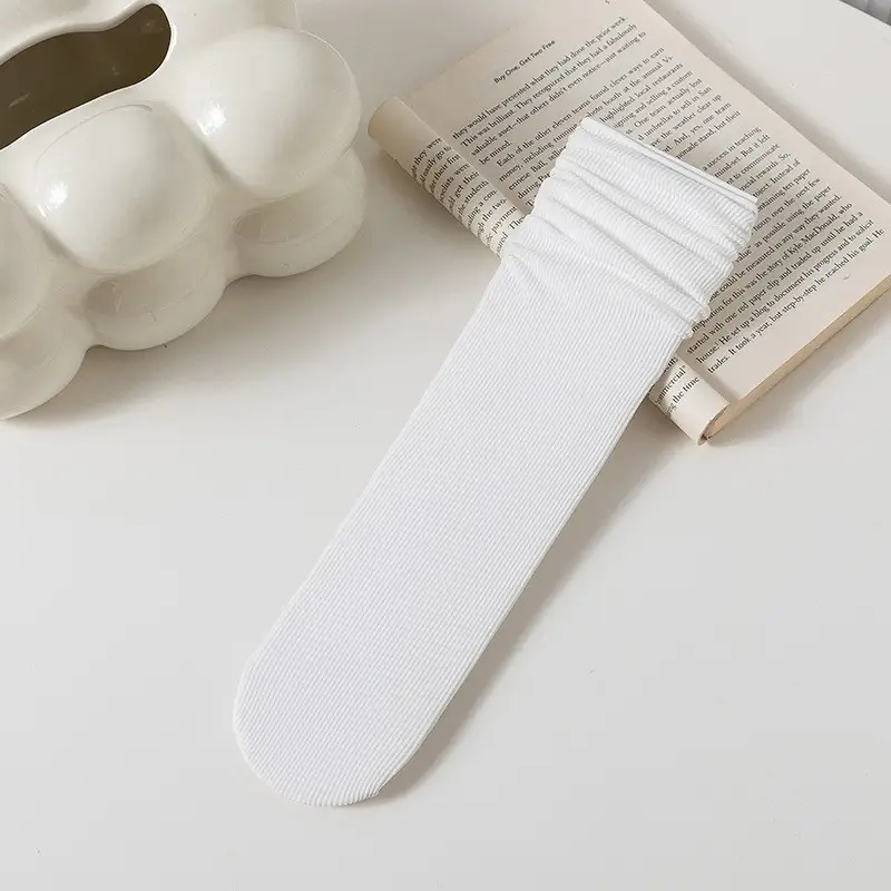 Zhuji Spring and Summer Socks for Women, Ice Silk Socks, Casual Versatile Candy-Colored Slouch Socks, Cool Breathable Mid-Calf Women's Socks
