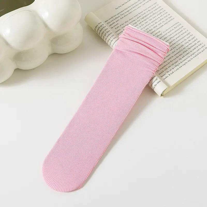 Zhuji Spring and Summer Socks for Women, Ice Silk Socks, Casual Versatile Candy-Colored Slouch Socks, Cool Breathable Mid-Calf Women's Socks