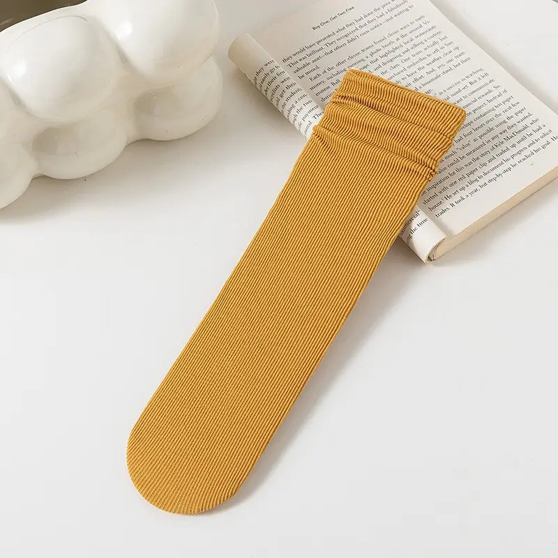 Zhuji Spring and Summer Socks for Women, Ice Silk Socks, Casual Versatile Candy-Colored Slouch Socks, Cool Breathable Mid-Calf Women's Socks
