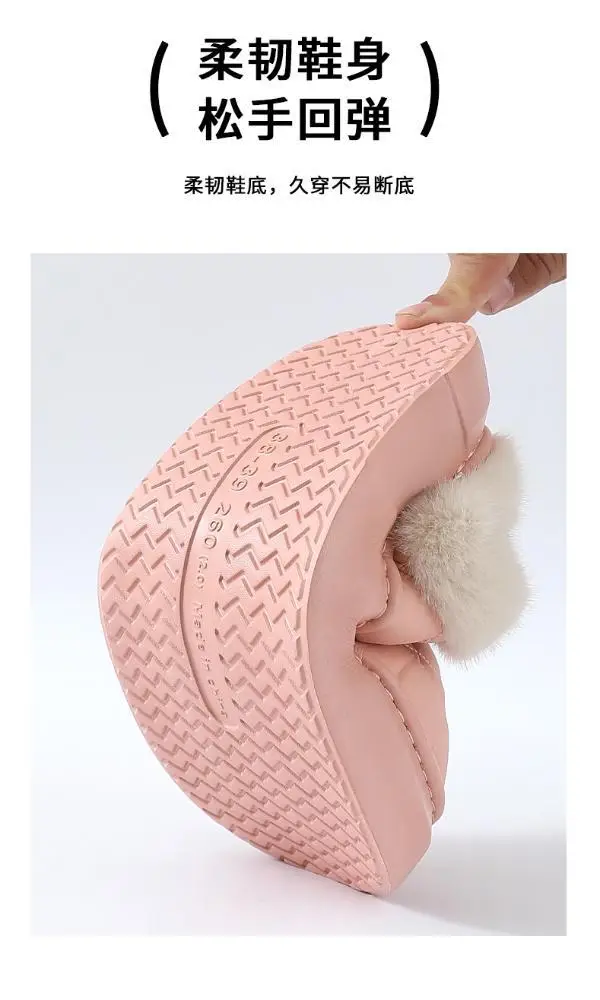 Waterproof Cotton Slippers for Women, New Winter Style for Home and Outdoor Use, Fleece-Lined, Warm, Soft-Soled, Non-Slip Cotton Shoes for Men — feature 11