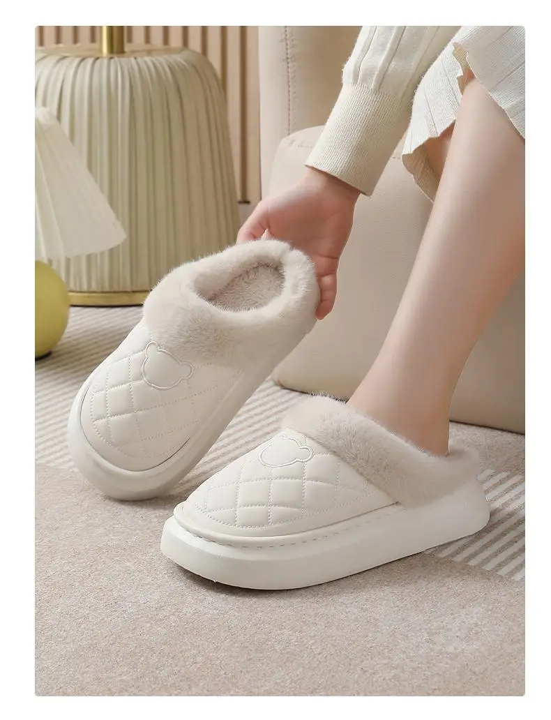 Waterproof Cotton Slippers for Women, New Winter Style for Home and Outdoor Use, Fleece-Lined, Warm, Soft-Soled, Non-Slip Cotton Shoes for Men — feature 15