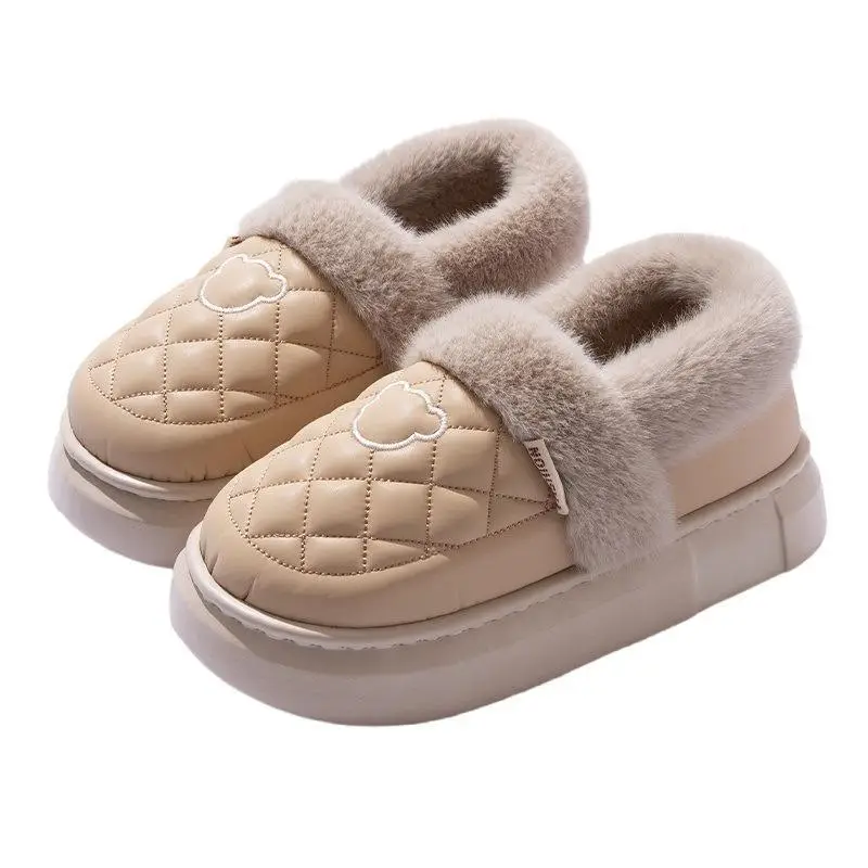 Waterproof Cotton Slippers for Women, New Winter Style for Home and Outdoor Use, Fleece-Lined, Warm, Soft-Soled, Non-Slip Cotton Shoes for Men - Image 11