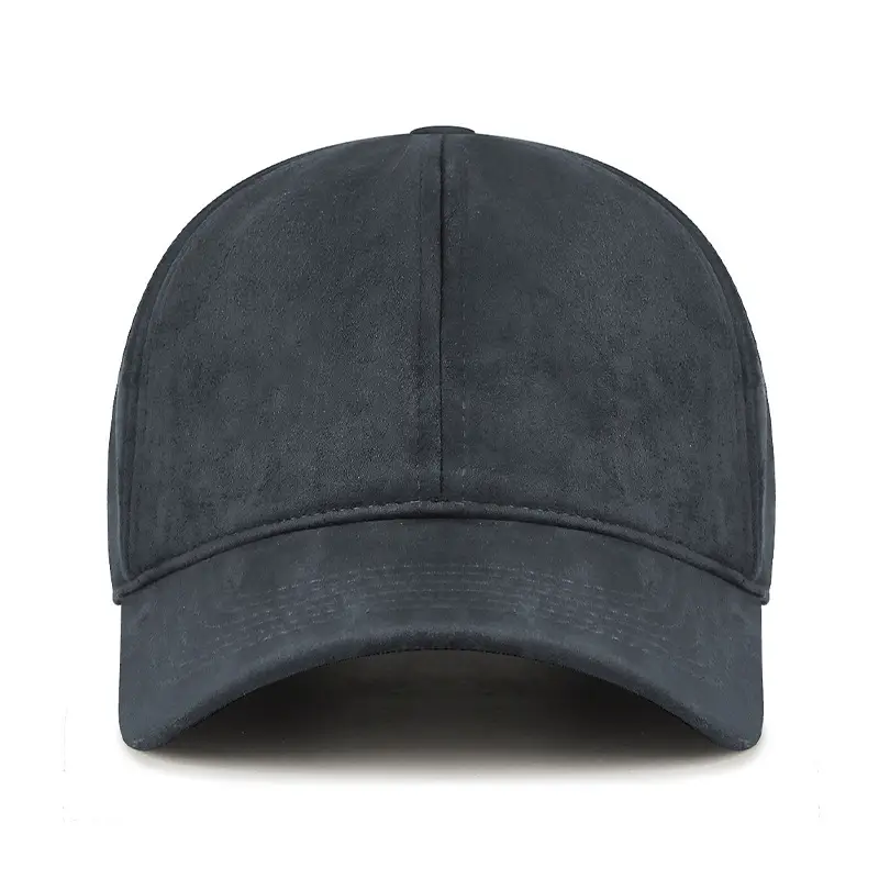 Men Velvet Baseball Cap Navy Blue Winter Warm - Image 9