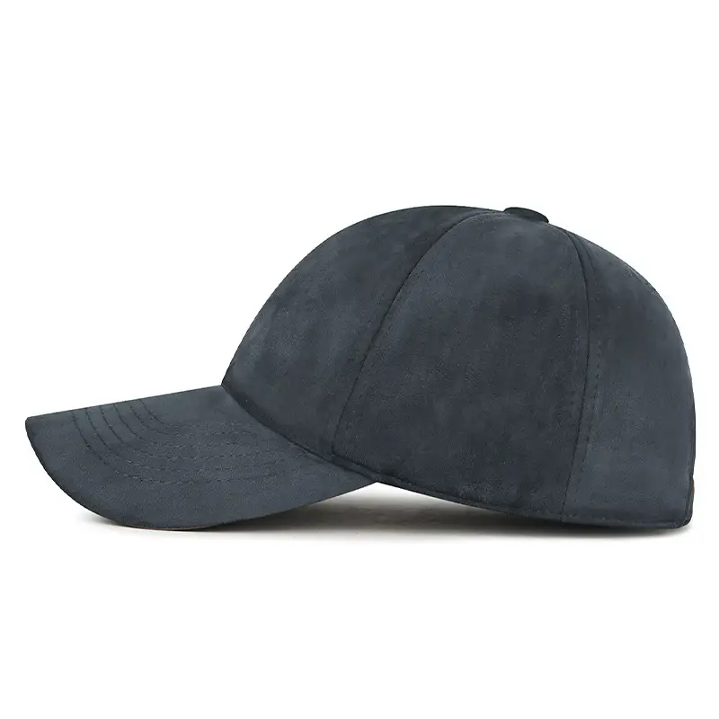 Men Velvet Baseball Cap Navy Blue Winter Warm - Image 12