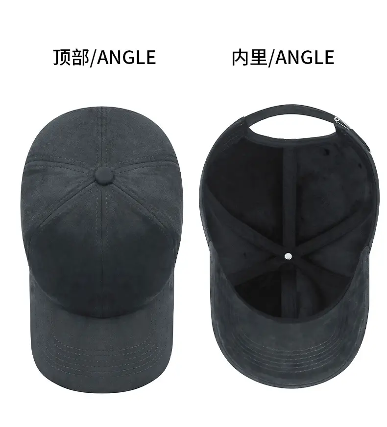 Men Velvet Baseball Cap Navy Blue Winter Warm — feature 12