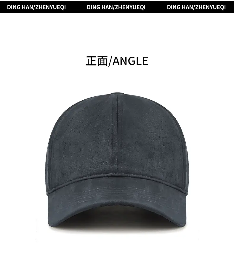Men Velvet Baseball Cap Navy Blue Winter Warm — feature 8