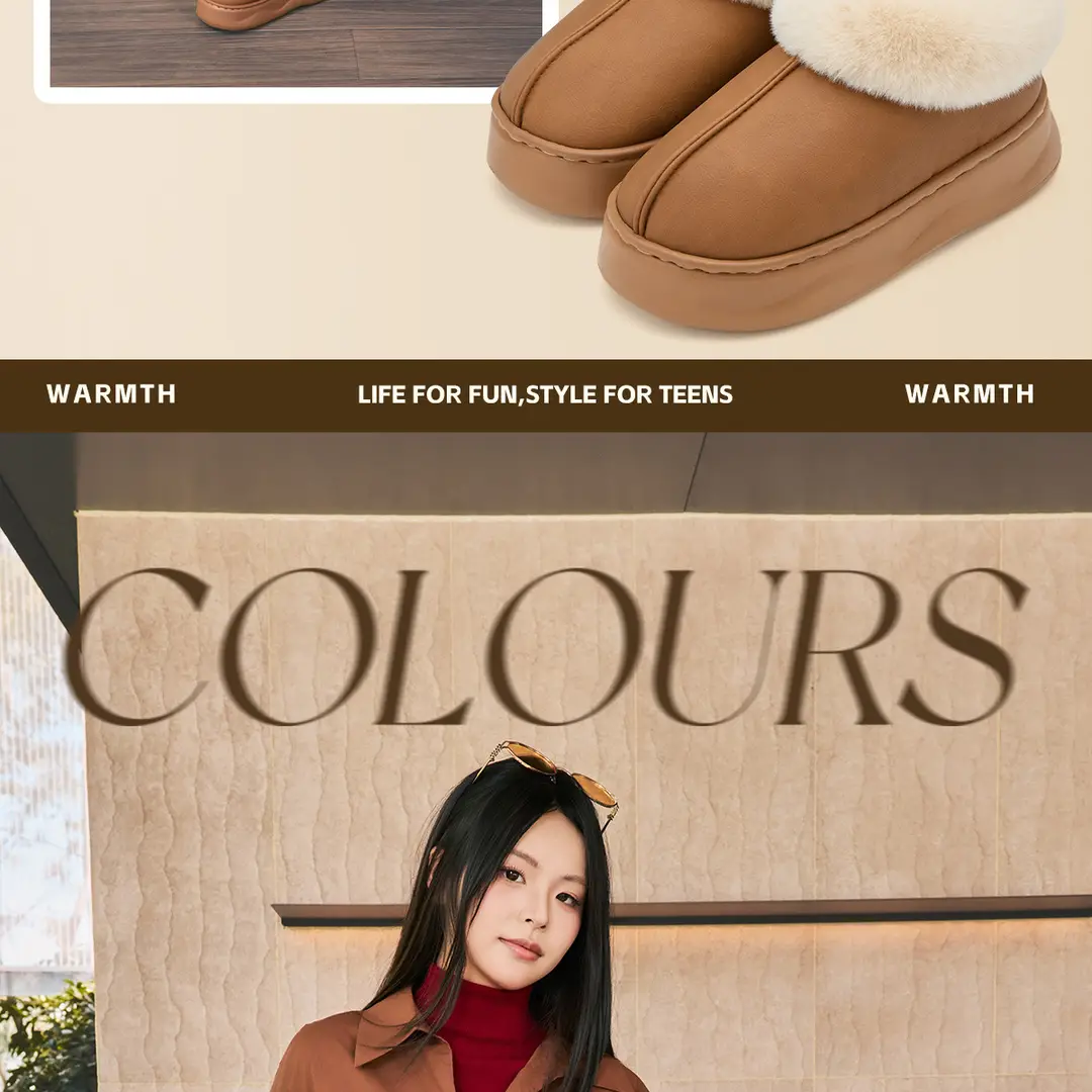 Jialiya Thick-Soled Cotton Slippers for Women 2025 Winter New Style Fleece-Lined Outer Wear Non-Slip Warm High-Top Plush Snow Boots — feature 10