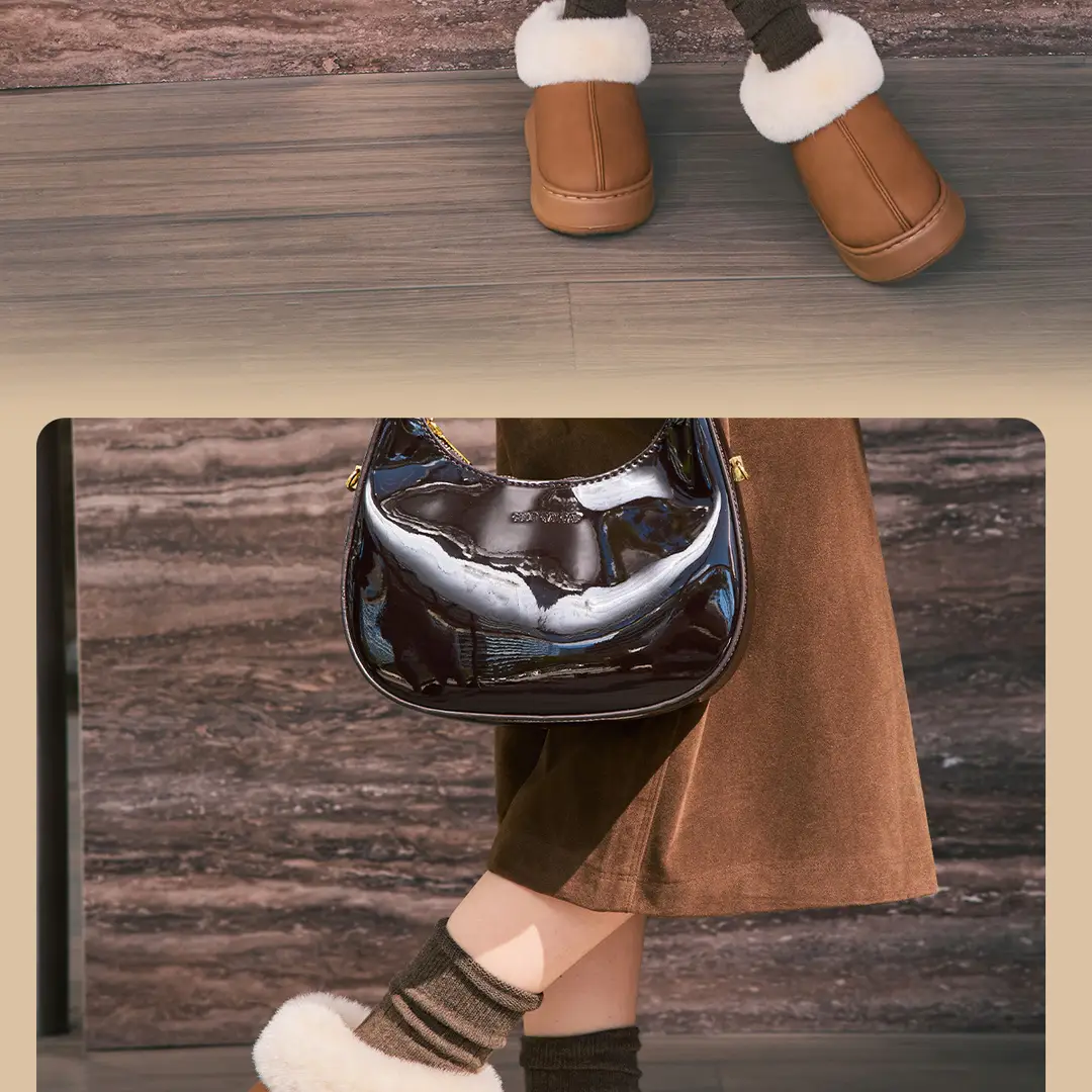 Jialiya Thick-Soled Cotton Slippers for Women 2025 Winter New Style Fleece-Lined Outer Wear Non-Slip Warm High-Top Plush Snow Boots — feature 12