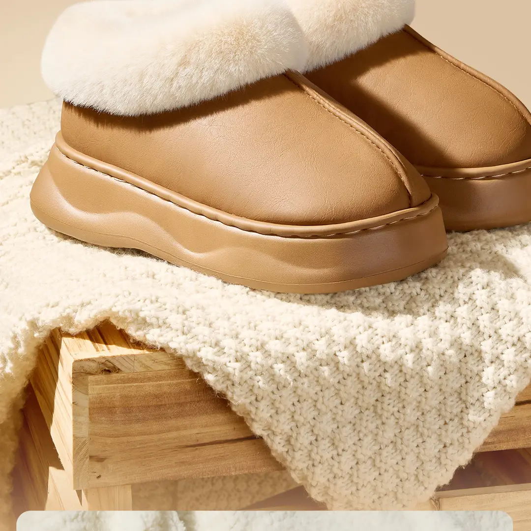 Jialiya Thick-Soled Cotton Slippers for Women 2025 Winter New Style Fleece-Lined Outer Wear Non-Slip Warm High-Top Plush Snow Boots — feature 14