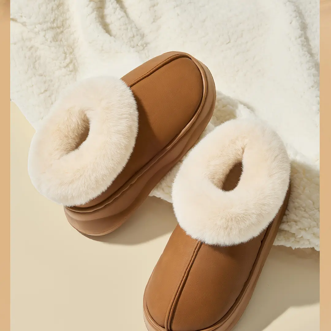 Jialiya Thick-Soled Cotton Slippers for Women 2025 Winter New Style Fleece-Lined Outer Wear Non-Slip Warm High-Top Plush Snow Boots — feature 15