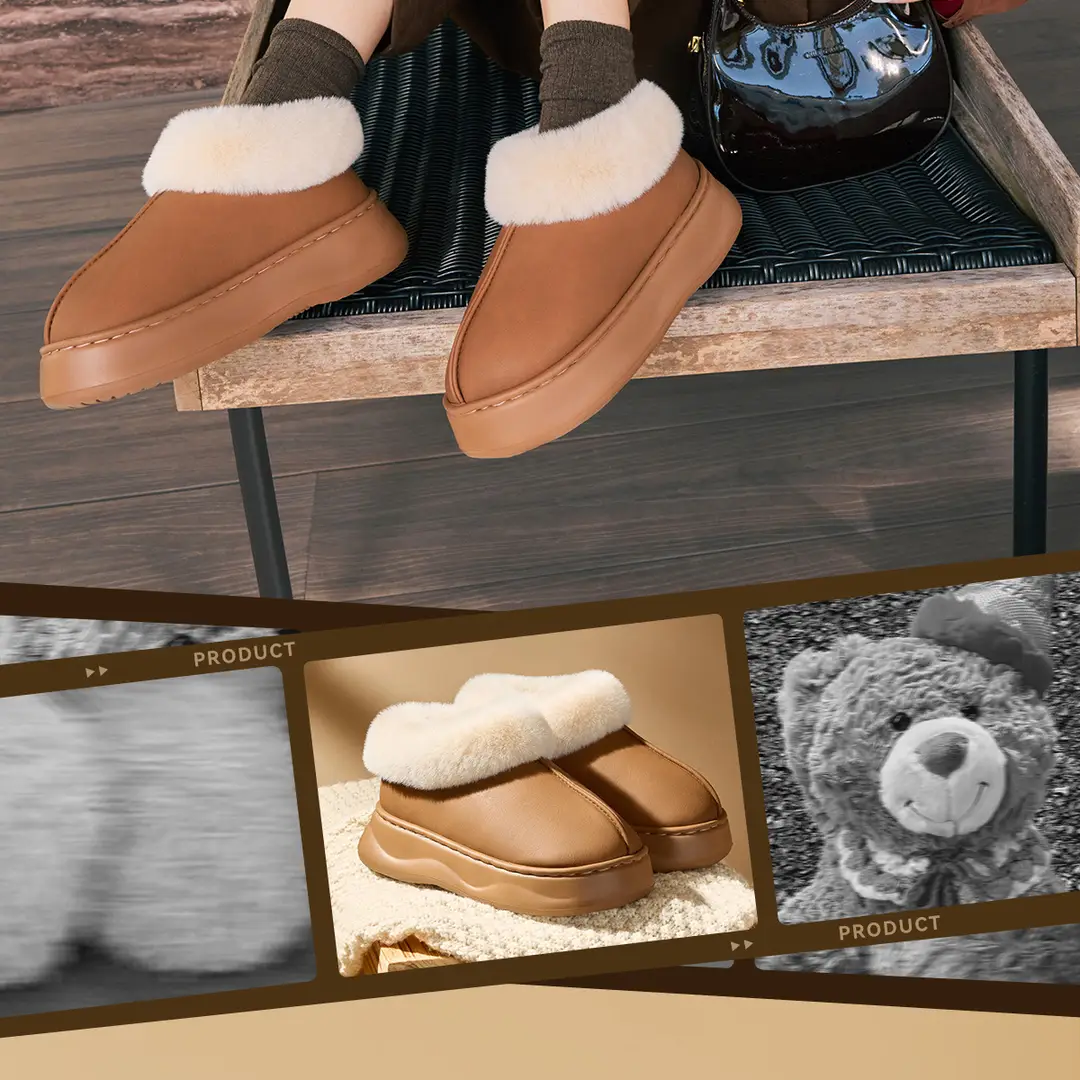 Jialiya Thick-Soled Cotton Slippers for Women 2025 Winter New Style Fleece-Lined Outer Wear Non-Slip Warm High-Top Plush Snow Boots — feature 3